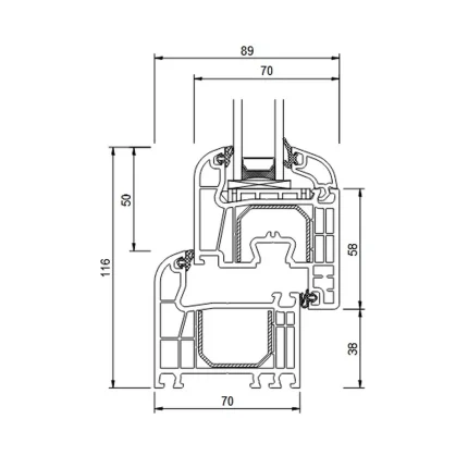 Porte-fenêtre PVC 3 vantaux oscillo-battant – Image 2