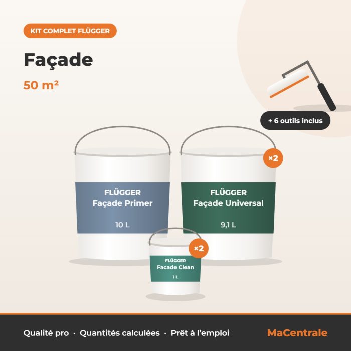 Kit Façade – 50 m² Kit Façade – 50 m² – kit peinture Flügger MaCentrale