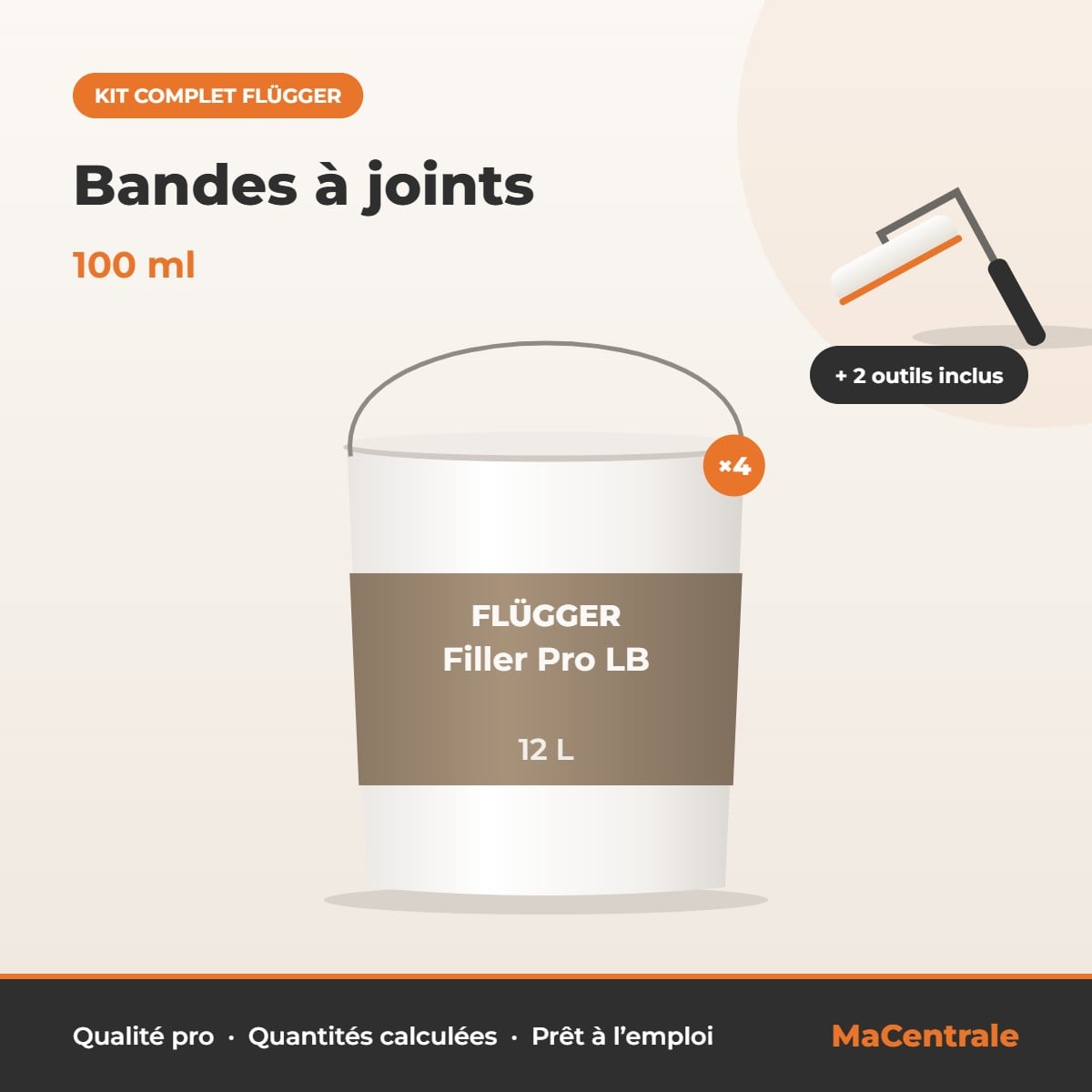 Kit Bandes à joints – 100 ml – kit peinture Flügger MaCentrale