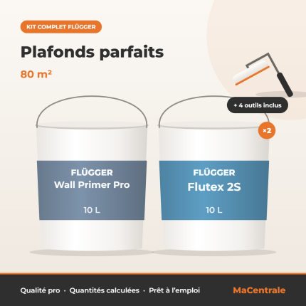 Kit Plafonds parfaits – 80 m² – kit peinture Flügger MaCentrale