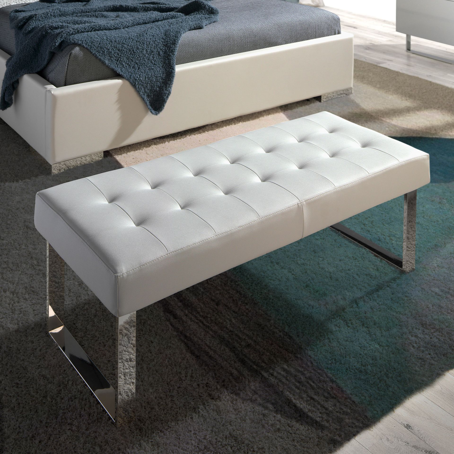 Banc en similicuir blanc – réf. 5000 – Angel Cerdá