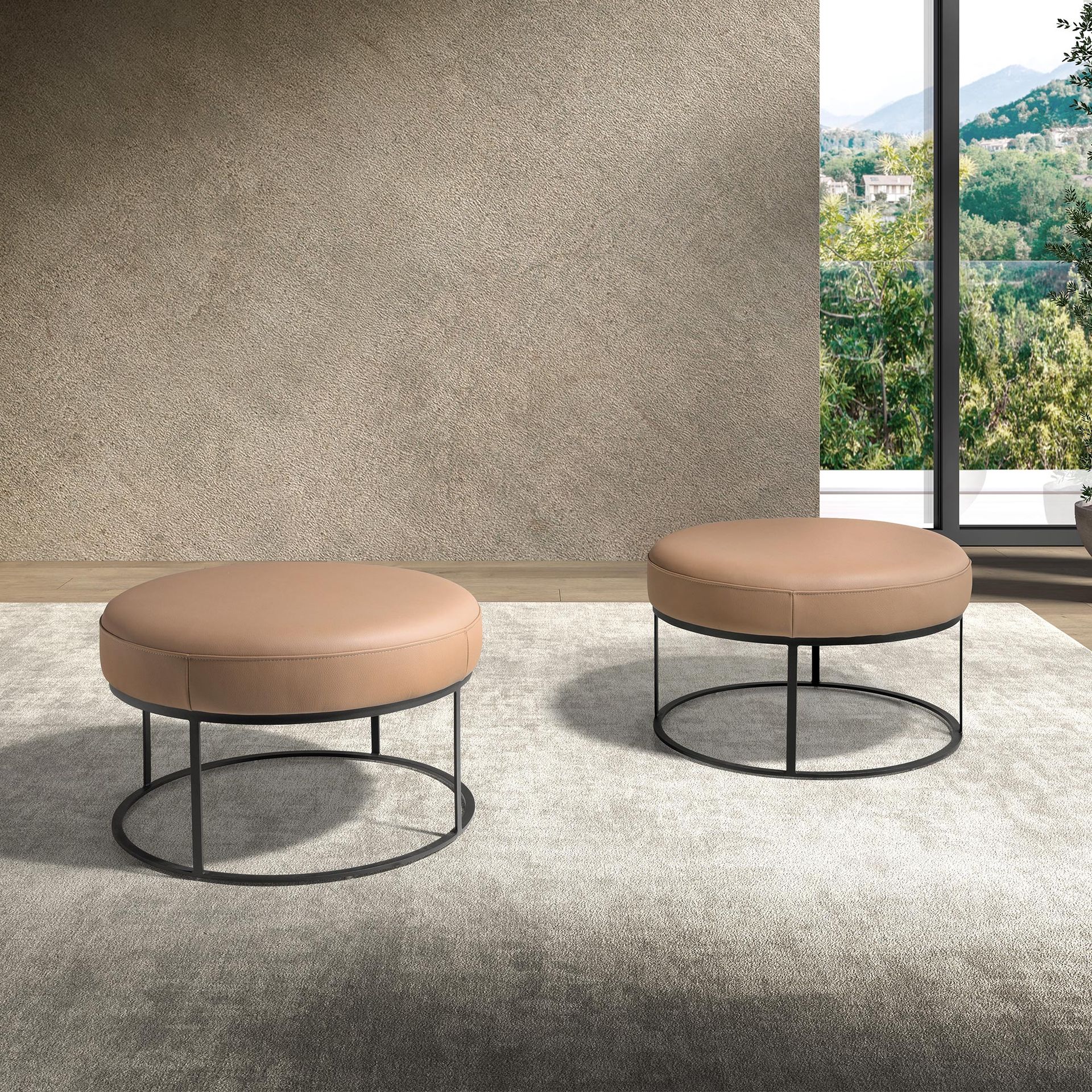 Banquette en cuir marron – Angel Cerdá