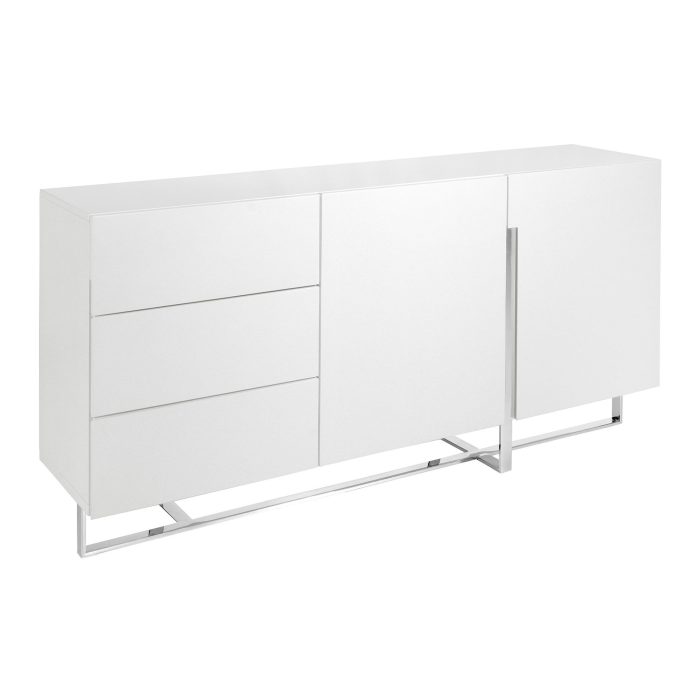 Buffet en bois blanc et acier chromé – Angel Cerdá