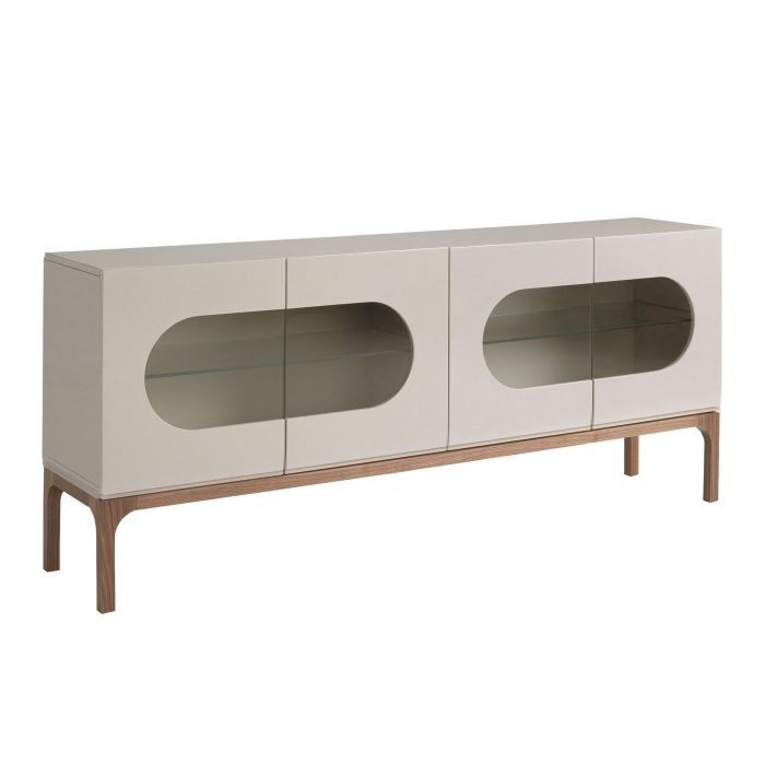 Buffet en noyer et gris avec éclairage intérieur – Angel Cerdá