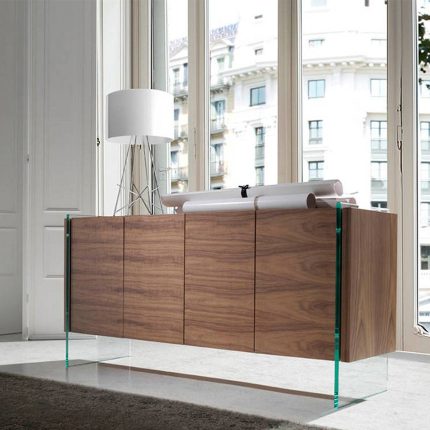 Buffet en noyer et verre trempé – Angel Cerdá
