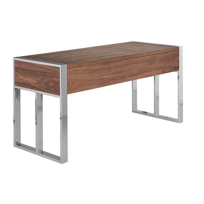 Bureau en noyer et acier chromé – Angel Cerdá