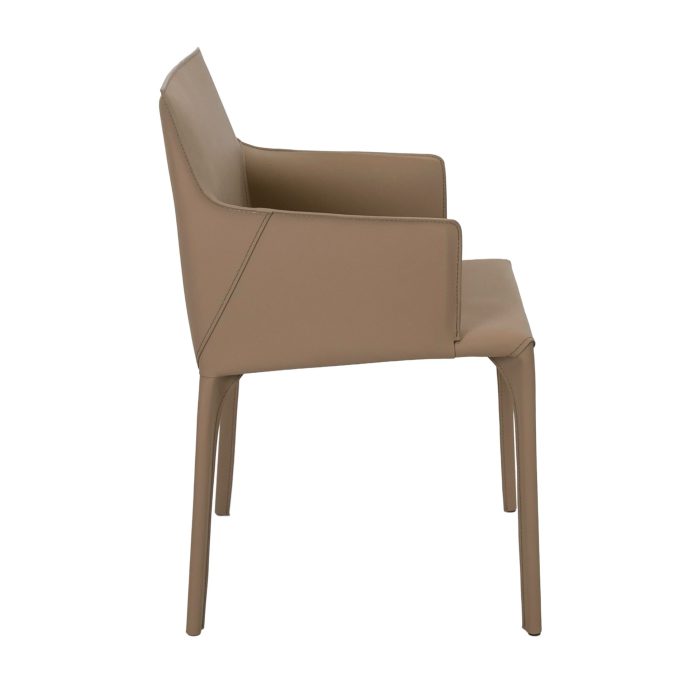 Chaise en cuir régénéré couleur vison – Angel Cerdá