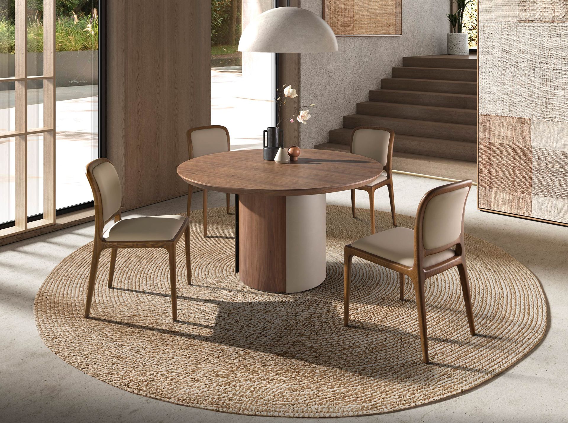 Chaise en simili-cuir crème – Angel Cerdá