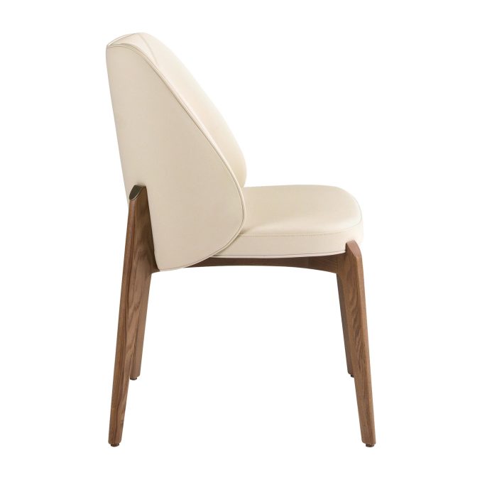 Chaise en similicuir crème – Angel Cerdá