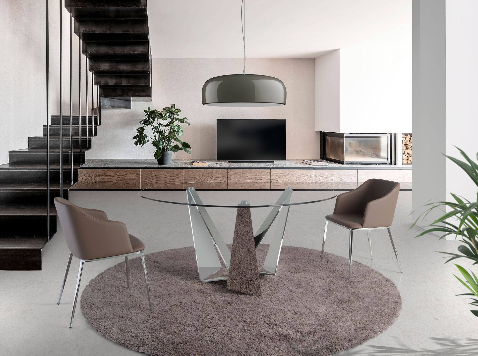 Chaise en similicuir marron – Angel Cerdá