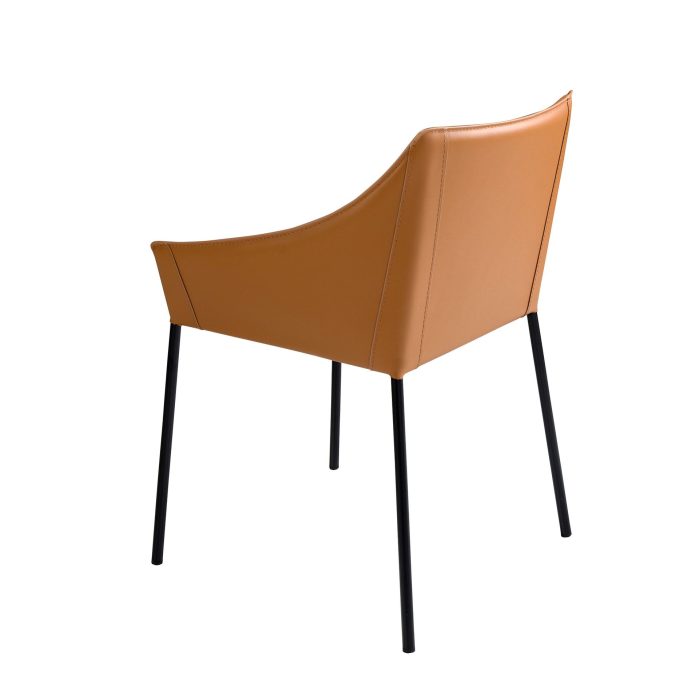 Chaise en similicuir marron – Angel Cerdá