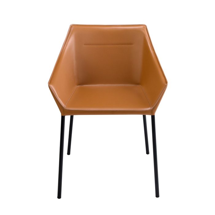 Chaise en similicuir marron – Angel Cerdá