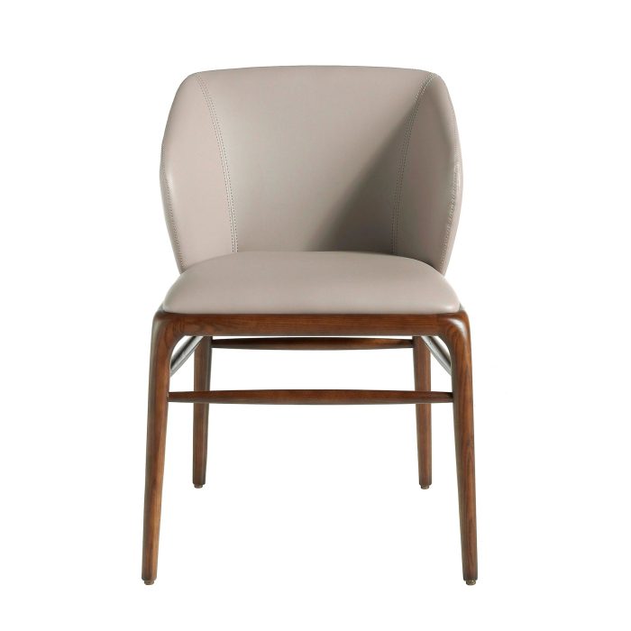 Chaise en similicuir vison foncé – Angel Cerdá