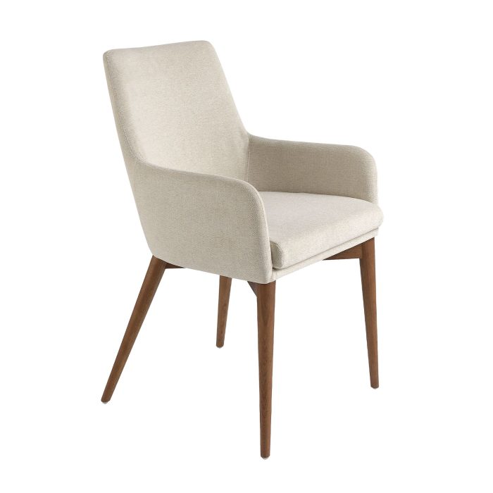 Chaise en tissu beige – Angel Cerdá
