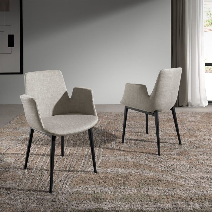 Chaise en tissu gris – Angel Cerdá