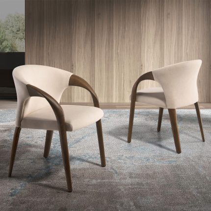 Chaise en velours crème – Angel Cerdá