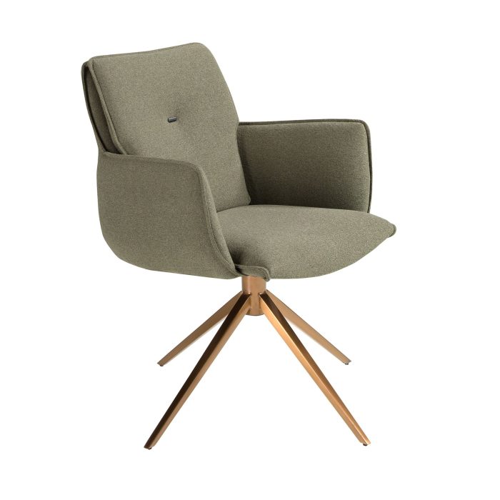 Chaise pivotante en tissu vert olive – Angel Cerdá