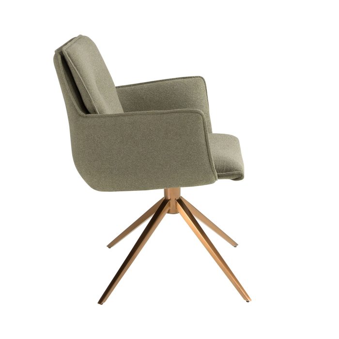 Chaise pivotante en tissu vert olive – Angel Cerdá