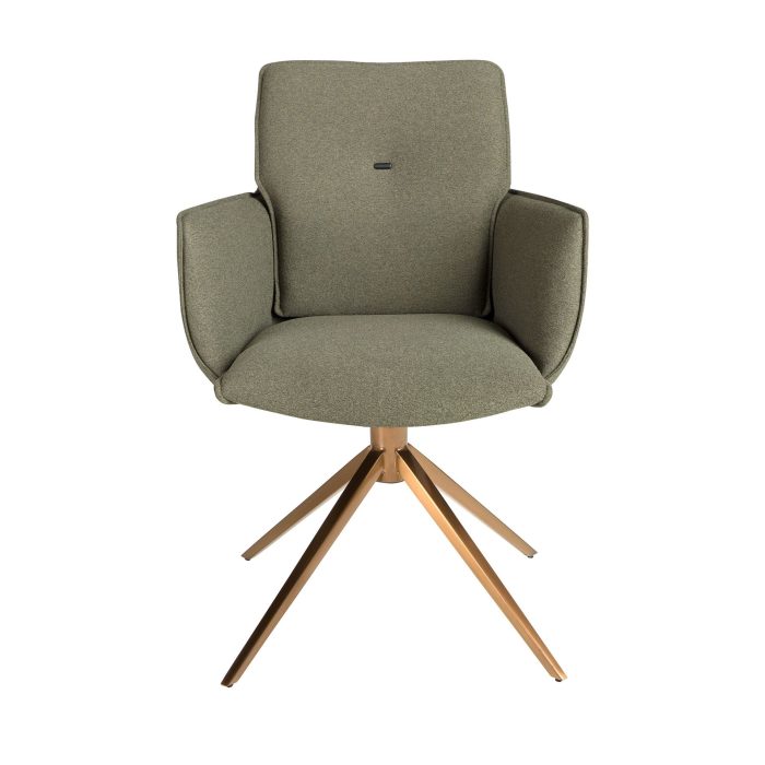 Chaise pivotante en tissu vert olive – Angel Cerdá