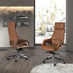 Fauteuil de bureau pivotant en similicuir marron – Angel Cerdá