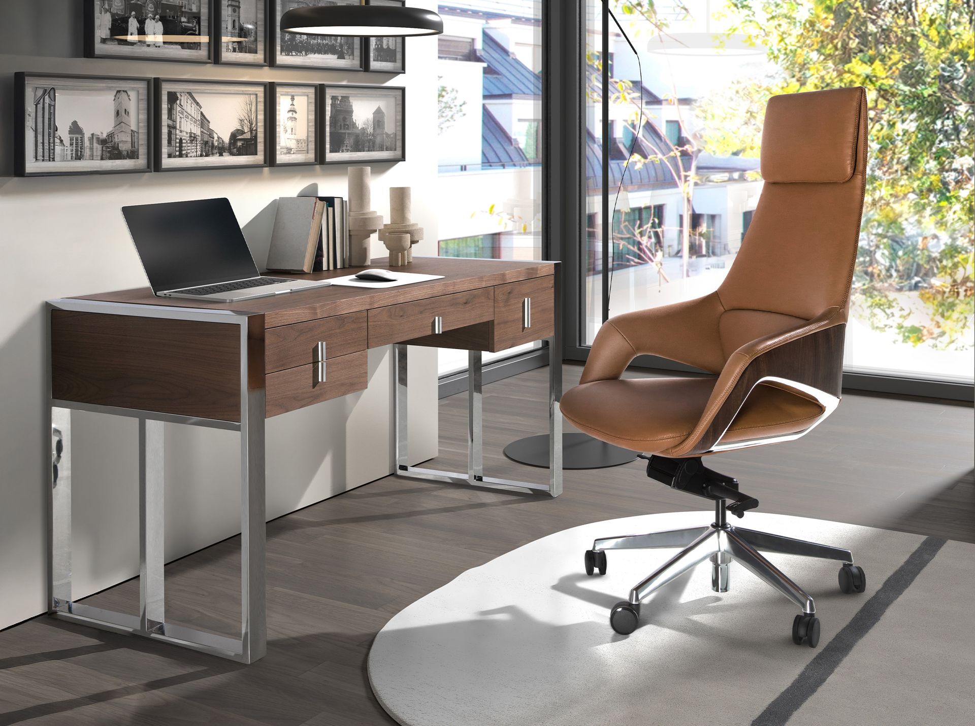 Fauteuil de bureau pivotant en similicuir marron – Angel Cerdá