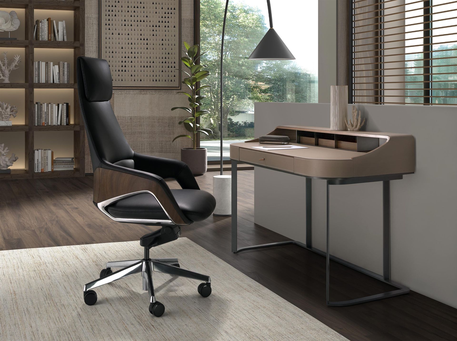 Fauteuil de bureau pivotant en similicuir noir – Angel Cerdá