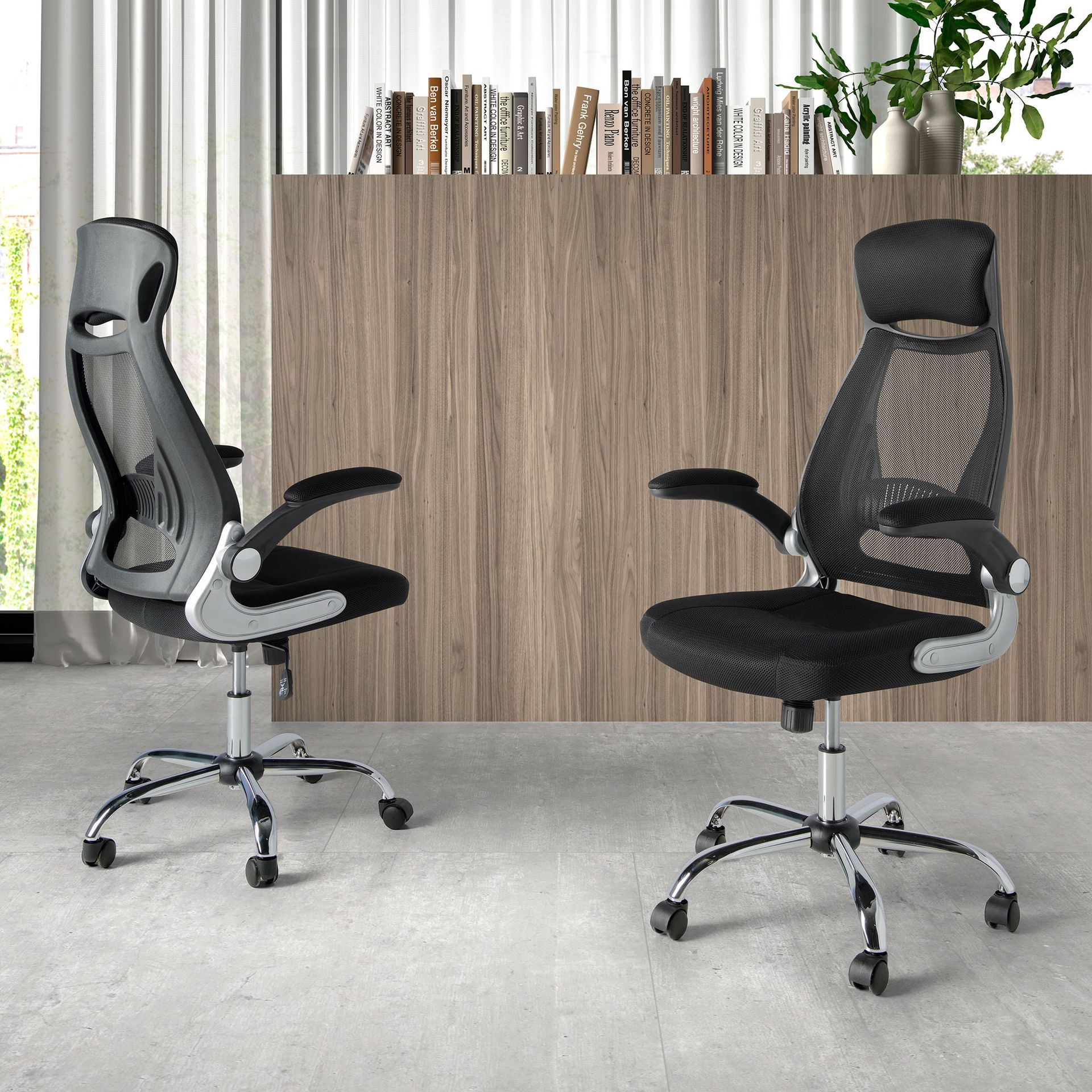 Fauteuil de bureau pivotante en tissu noir – Angel Cerdá