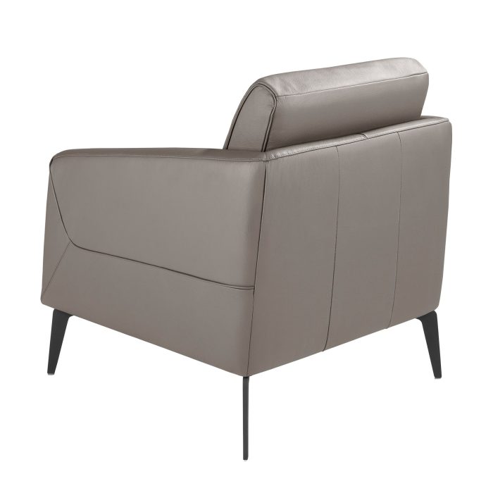 Fauteuil en cuir gris foncé – Angel Cerdá