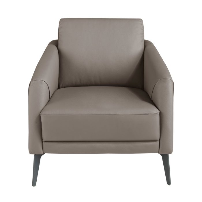 Fauteuil en cuir gris foncé – Angel Cerdá