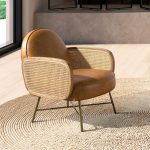Fauteuil en cuir marron – Angel Cerdá