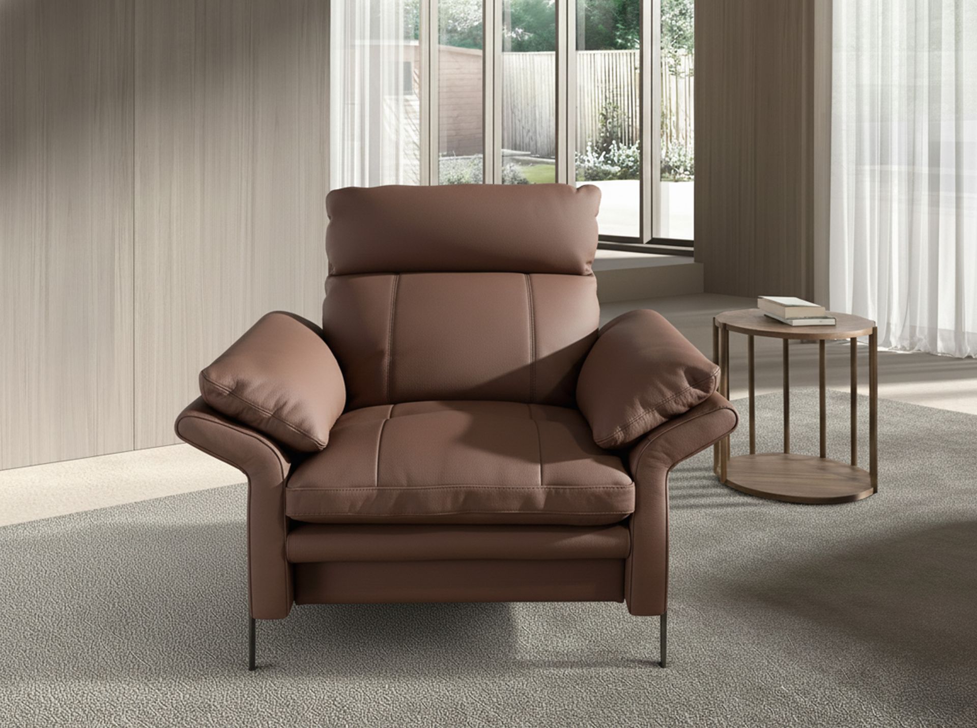 Fauteuil en cuir marron – Angel Cerdá