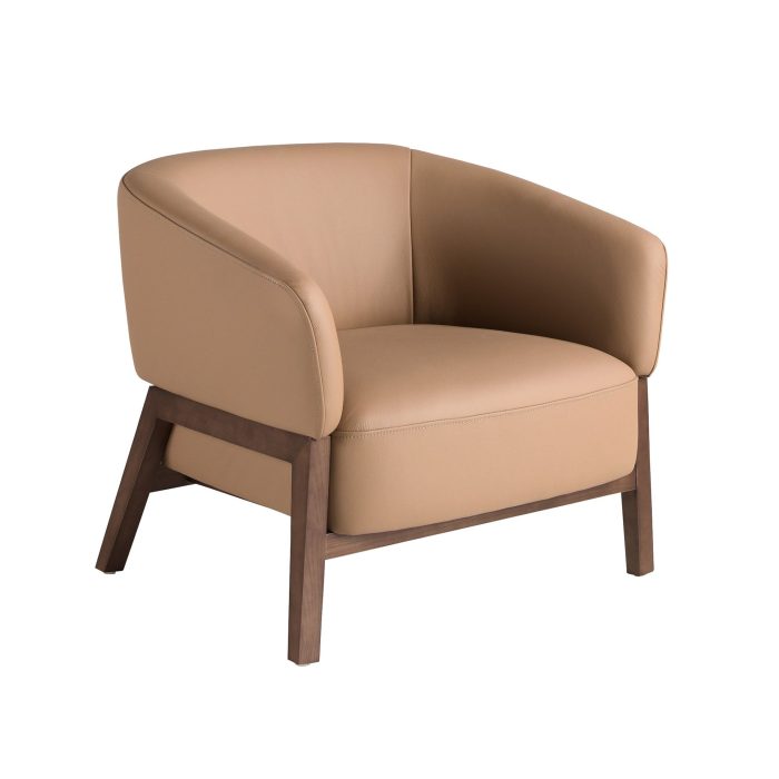 Fauteuil en cuir marron – Angel Cerdá