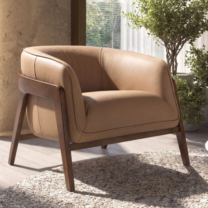 Fauteuil en cuir marron – Angel Cerdá