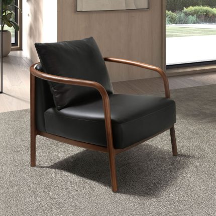 Fauteuil en cuir noir – Angel Cerdá