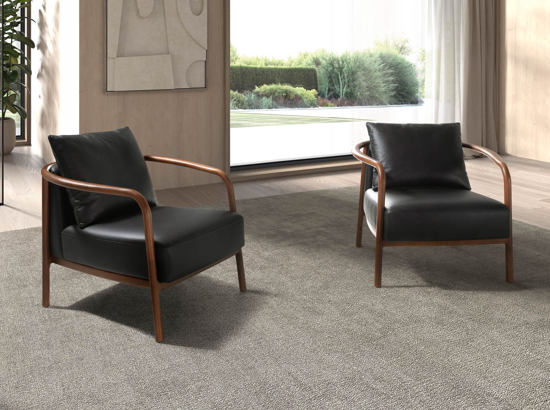 Fauteuil en cuir noir – Angel Cerdá