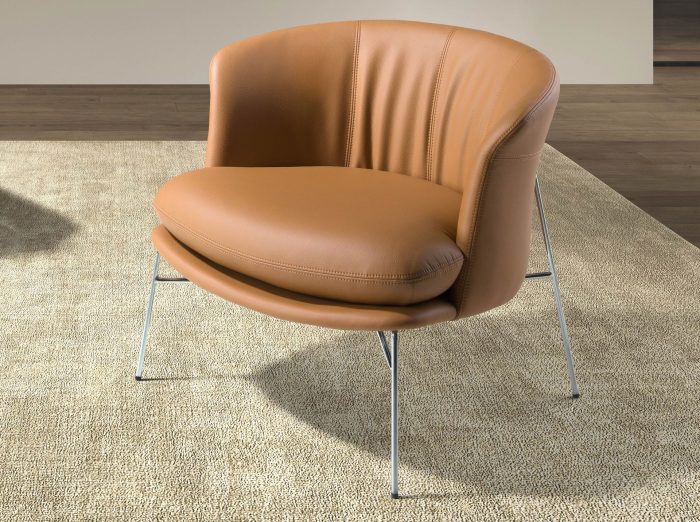 Fauteuil en similicuir marron – Angel Cerdá