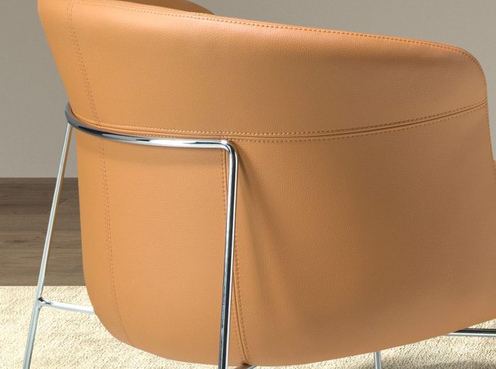 Fauteuil en similicuir marron – Angel Cerdá