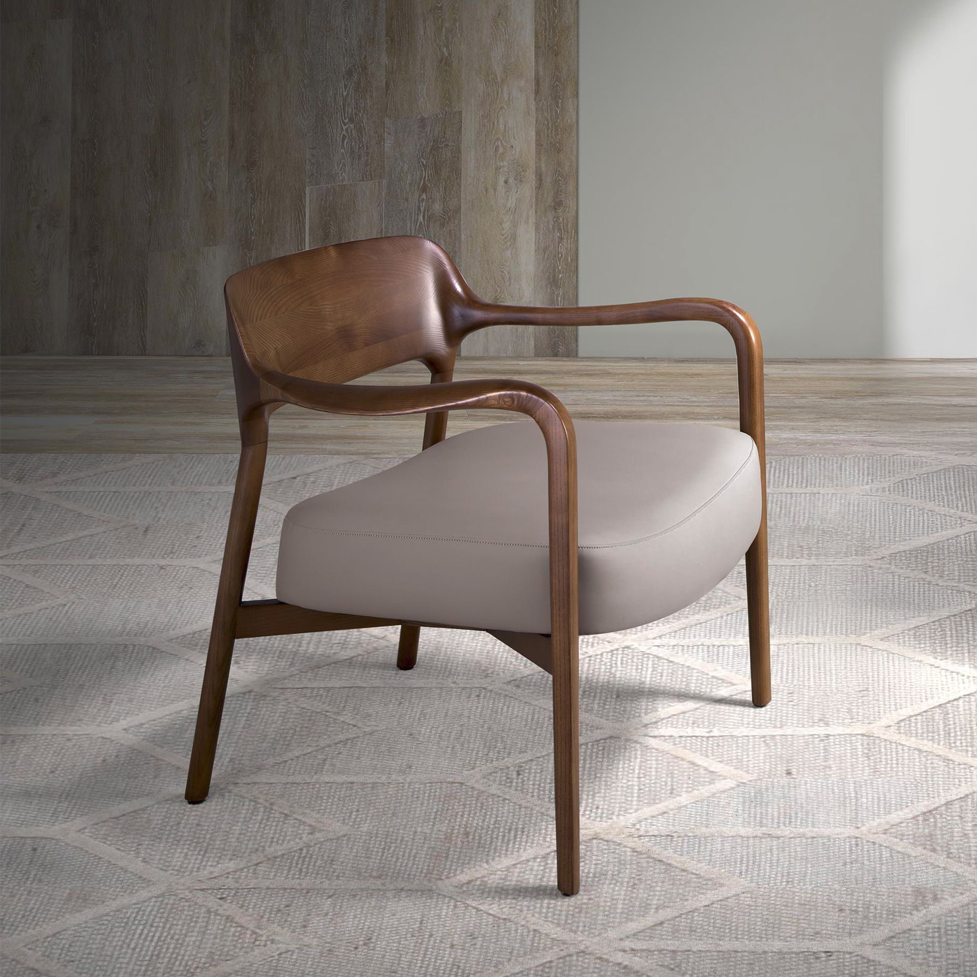 Fauteuil en similicuir noyer et vison – Angel Cerdá