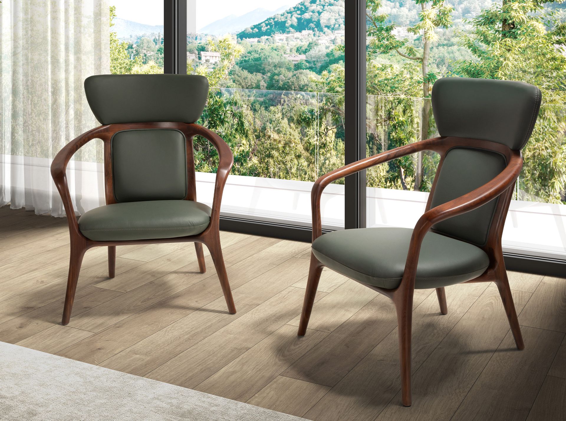 Fauteuil en similicuir vert foncé – Angel Cerdá