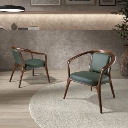 Fauteuil en similicuir vert foncé – Angel Cerdá