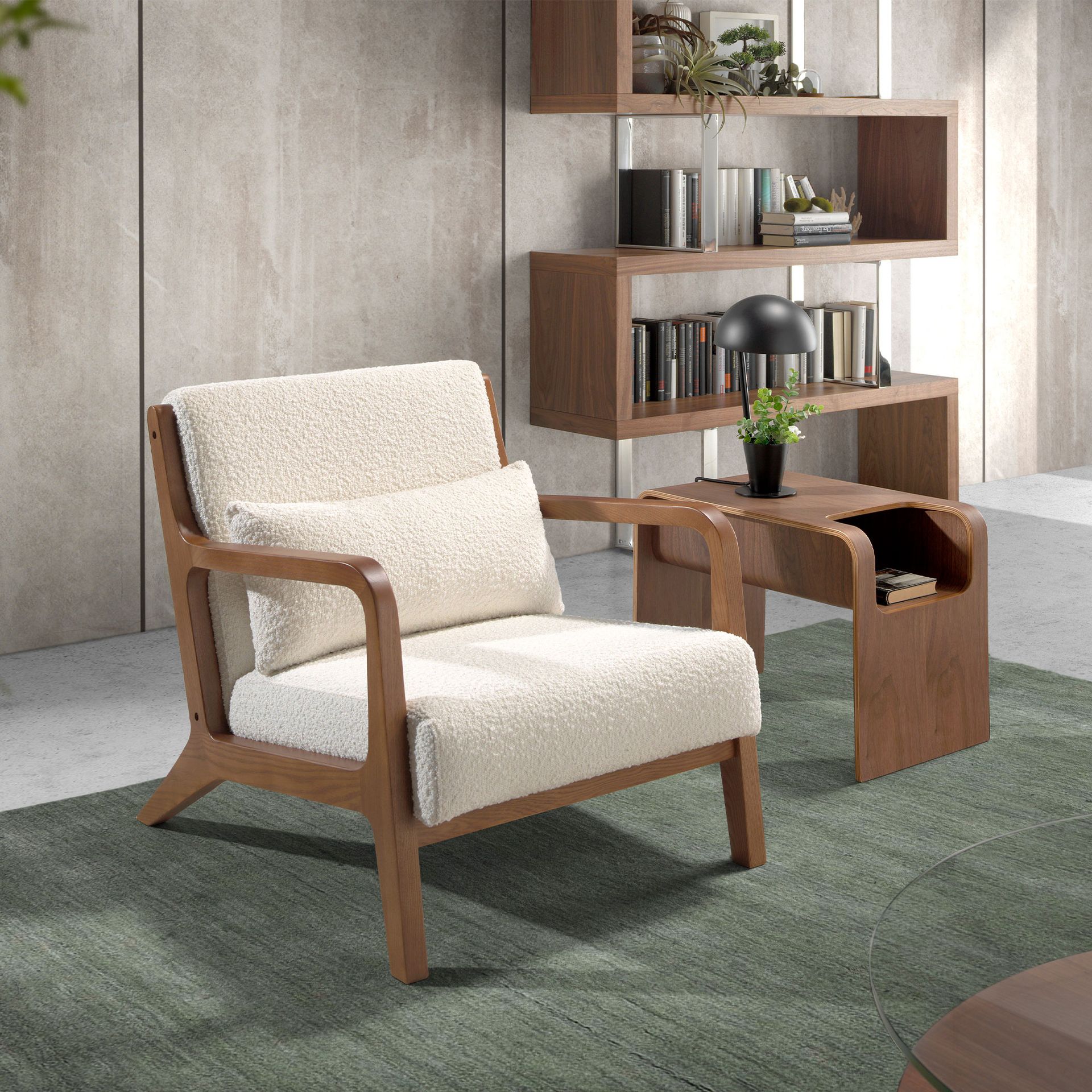 Fauteuil en tissu blanc – Angel Cerdá