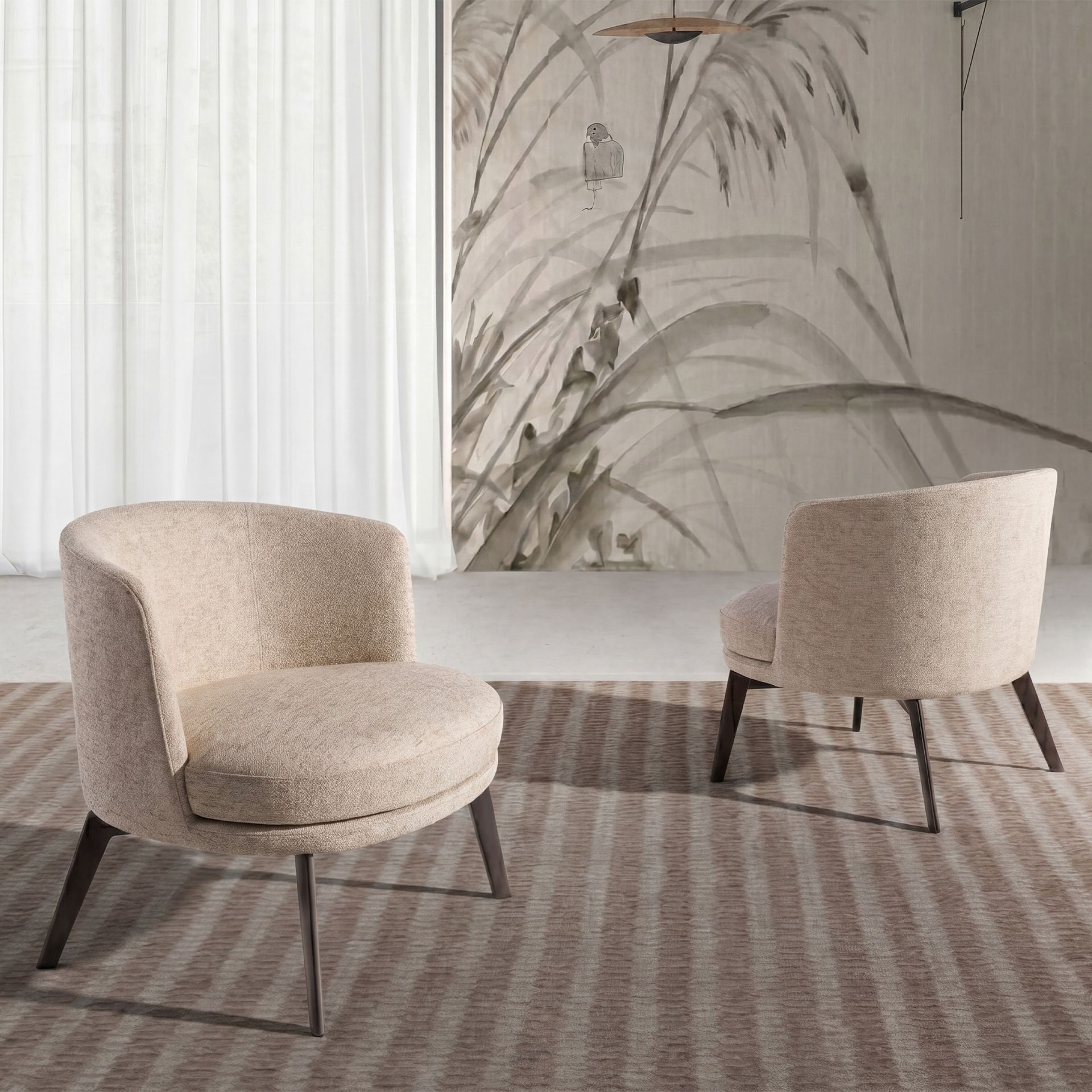 Fauteuil en tissu crème – Angel Cerdá