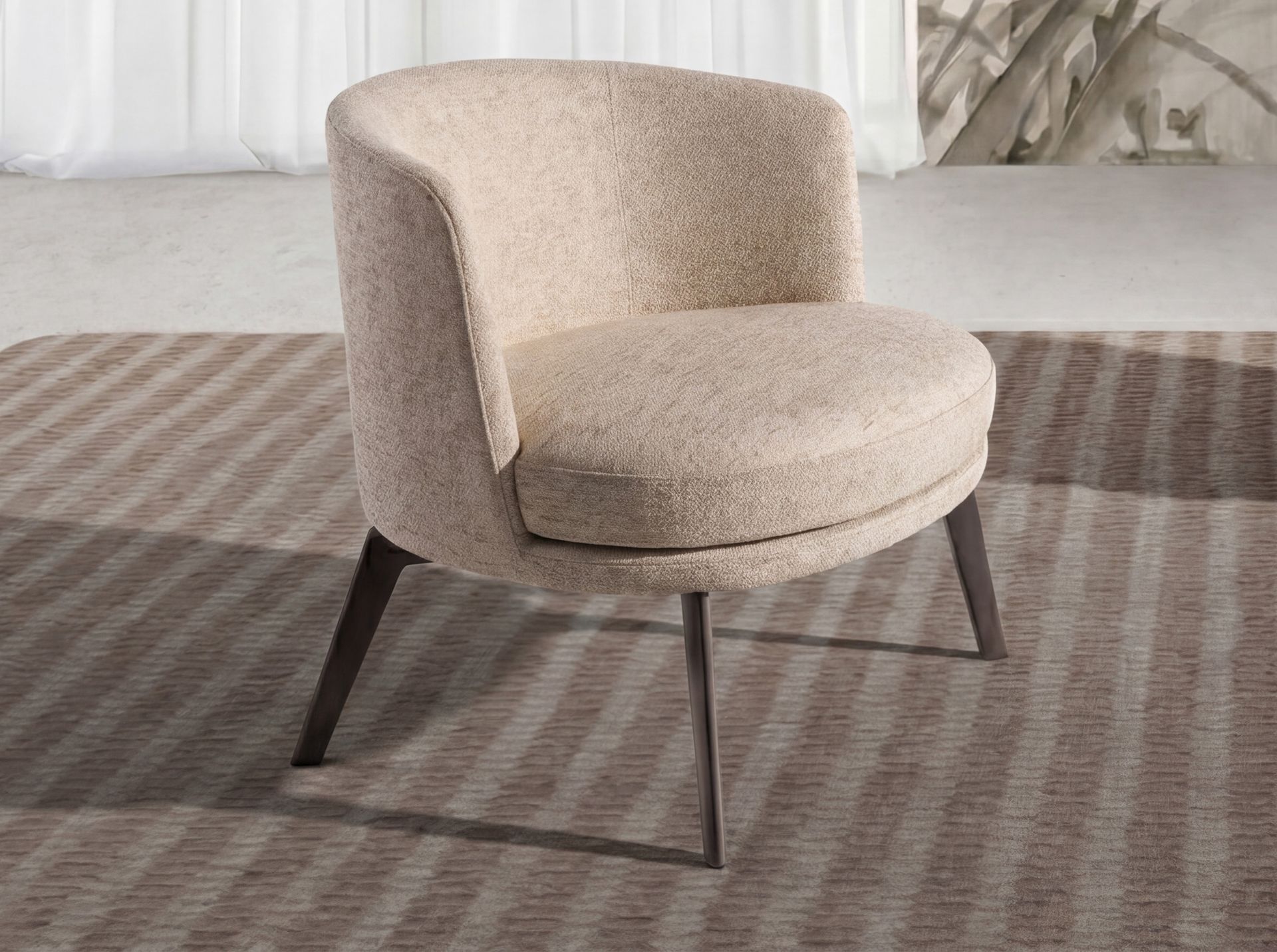 Fauteuil en tissu crème – Angel Cerdá