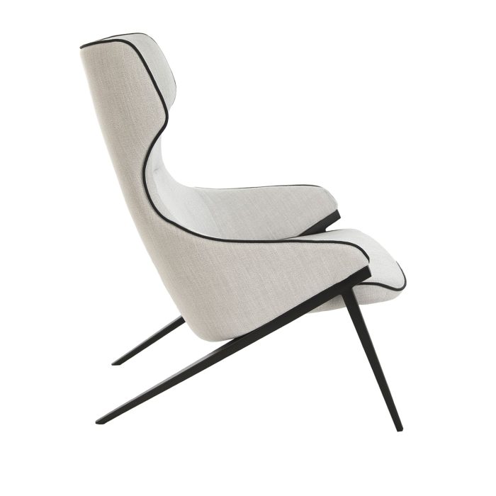 Fauteuil en tissu gris – Angel Cerdá