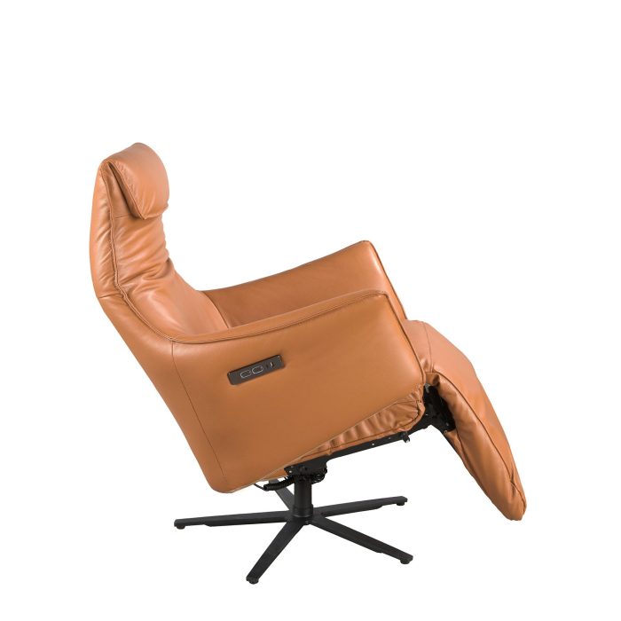Fauteuil pivotant en cuir brun – Angel Cerdá