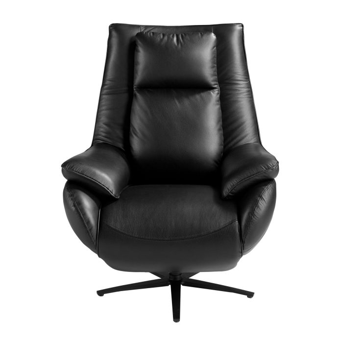 Fauteuil pivotant en cuir noir – Angel Cerdá