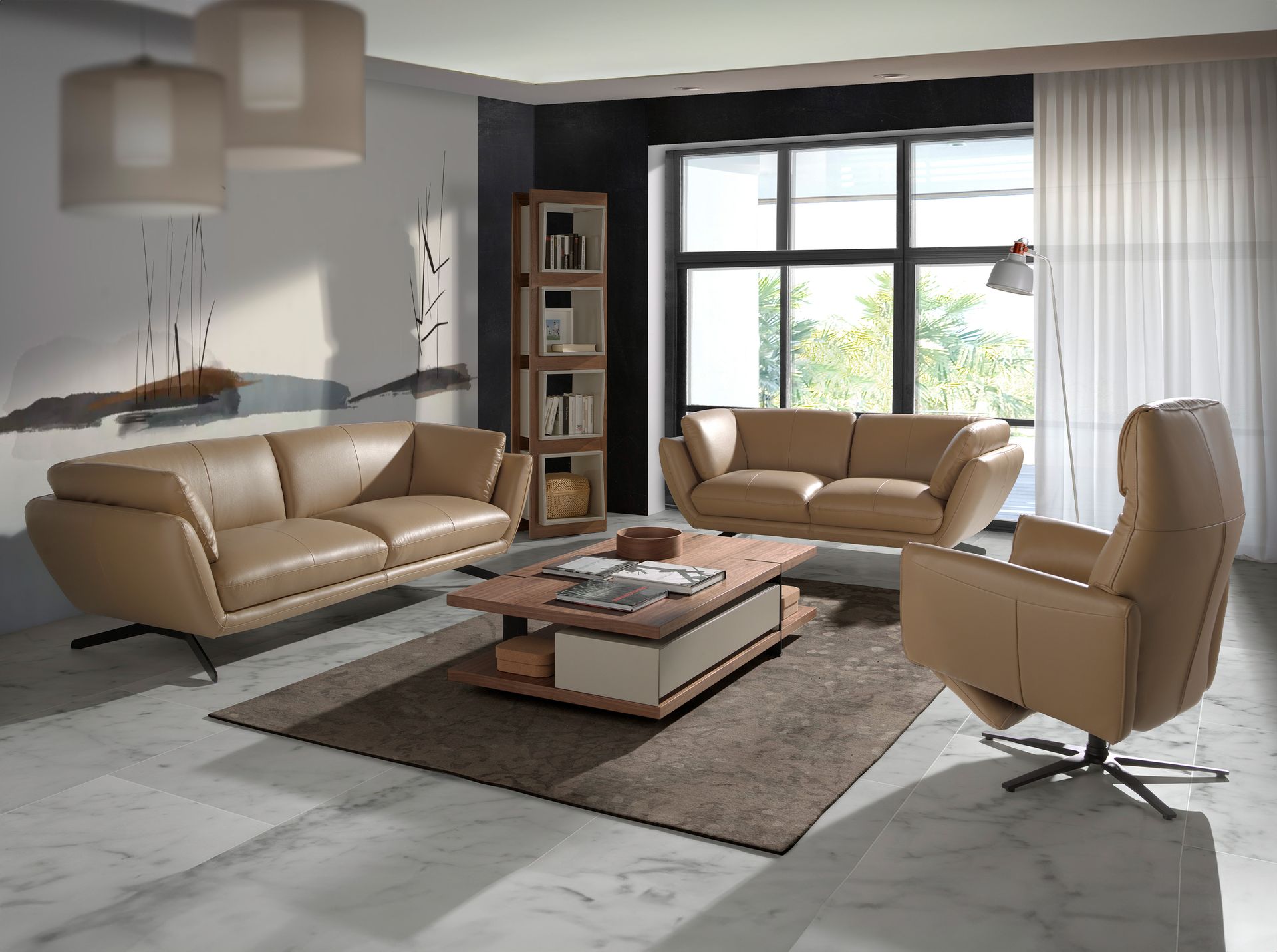 Fauteuil relax en cuir pivotant arena – Angel Cerdá