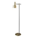 Lampadaire aluminium doré et acier noir – Angel Cerdá