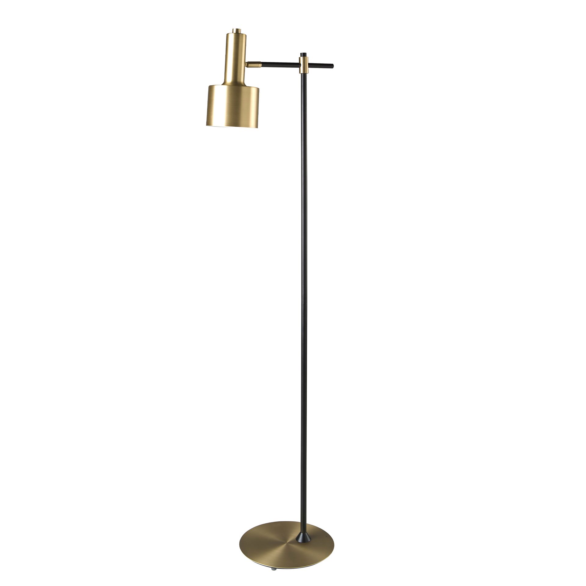 Lampadaire aluminium doré et acier noir – Angel Cerdá