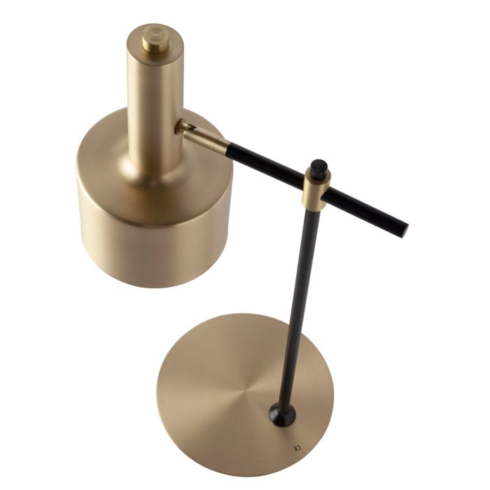 Lampadaire aluminium doré et acier noir – Angel Cerdá